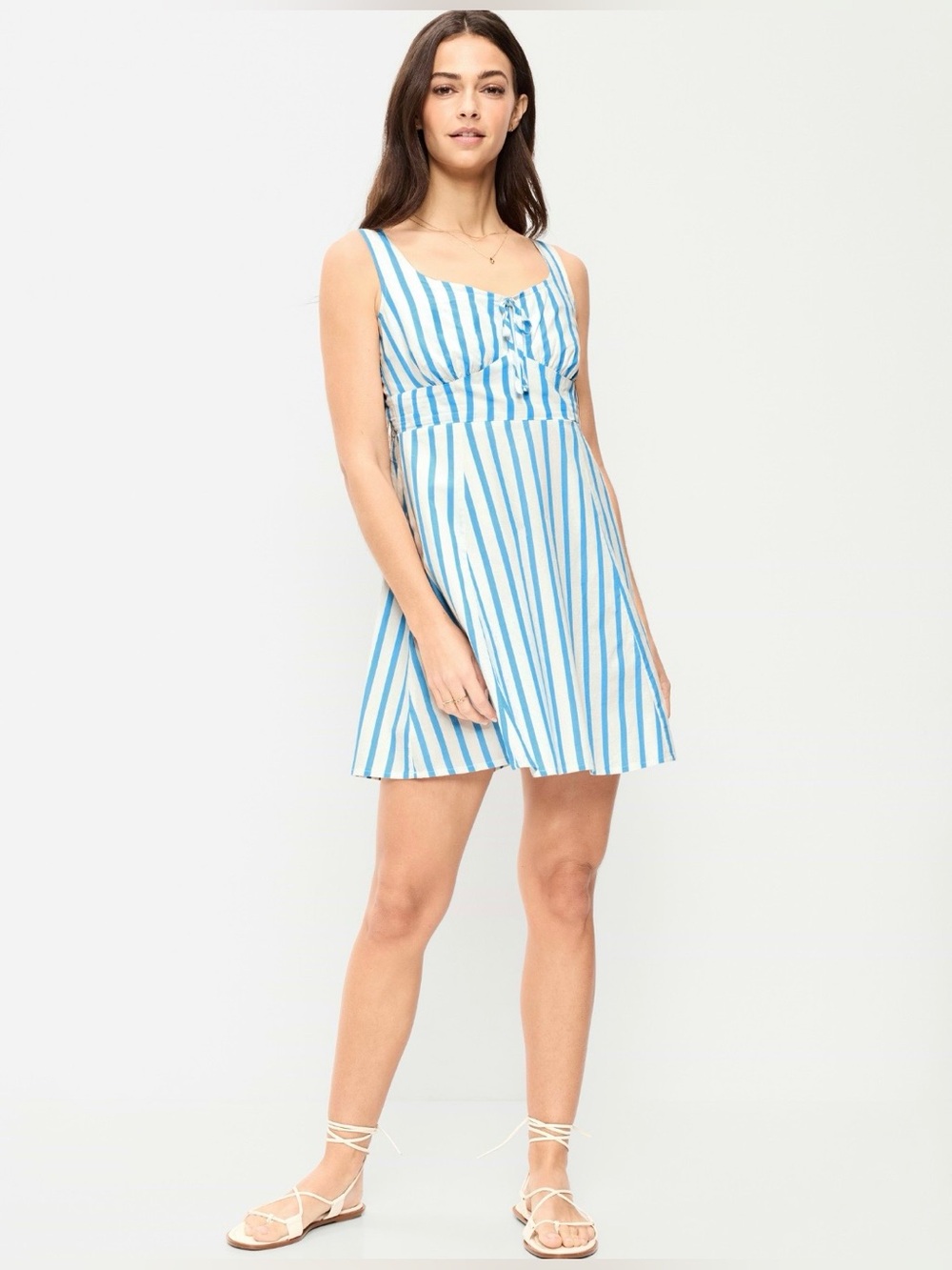 Old Navy Fit and Flare Sleeveless Summer Mini Dress with Pockets Size XS NEW 💙🤍